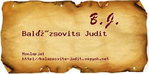 Balázsovits Judit névjegykártya